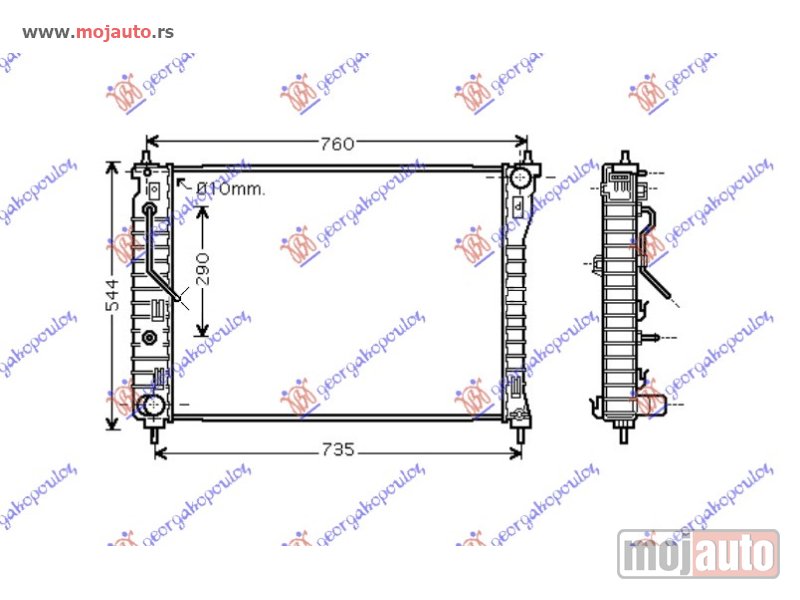 Glavna slika -  HLADNJAK MOTORA 2.4i 16V 3.2i 24V (MAN/AUTO) (67x51x27) Chevrolet captiva 07-12 -dostupno - MojAuto