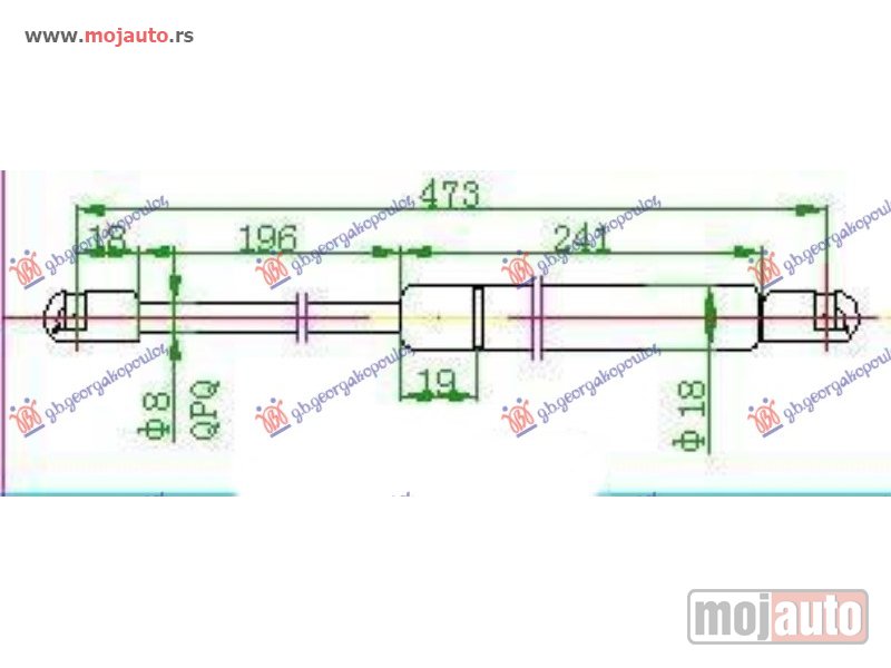 Glavna slika -  AMORTIZER GEPEK VRATA KARAVAN (474L-570N) Opel astra h 04-10 -dostupno - MojAuto