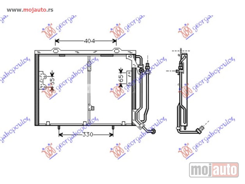 Glavna slika -  HLADNJAK KLIME 2.3/2.4i 16/18V 2.5 TDI (54.5x41) Mercedes c class (w202) 93-99 -dostupno - MojAuto