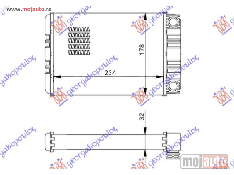 Glavna slika -  GREJAC KABINE (B) (+/-AC) (235x178) Mercedes c class (w203) sdn/s.w. 00-03 -dostupno - MojAuto