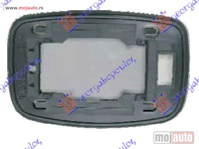 Glavna slika -  STAKLO RETROVIZORA (CETVRTASTO KACENJE) 1994- (KONVEKSNO) Levo Ford fiesta 96-99 -dostupno - MojAuto
