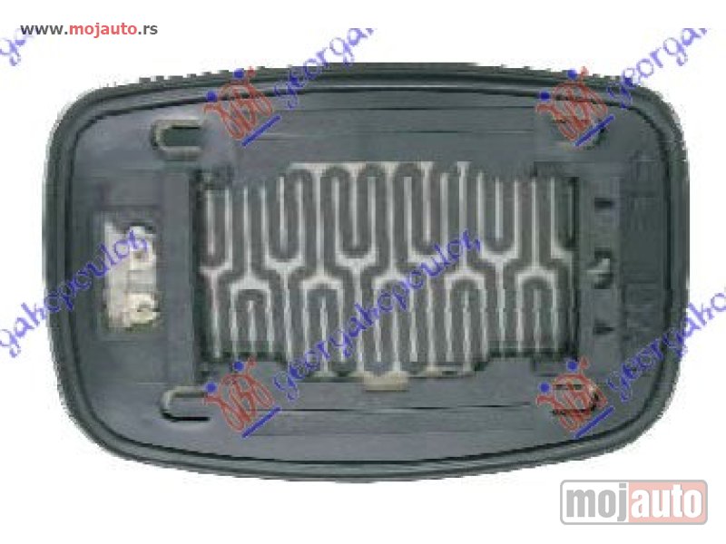Glavna slika -  STAKLO RETROVIZORA SA GREJACEM (CETVRTASTO KACENJE) 1994- (KONVEKSNO) Desno Ford fiesta 96-99 -dostupno - MojAuto