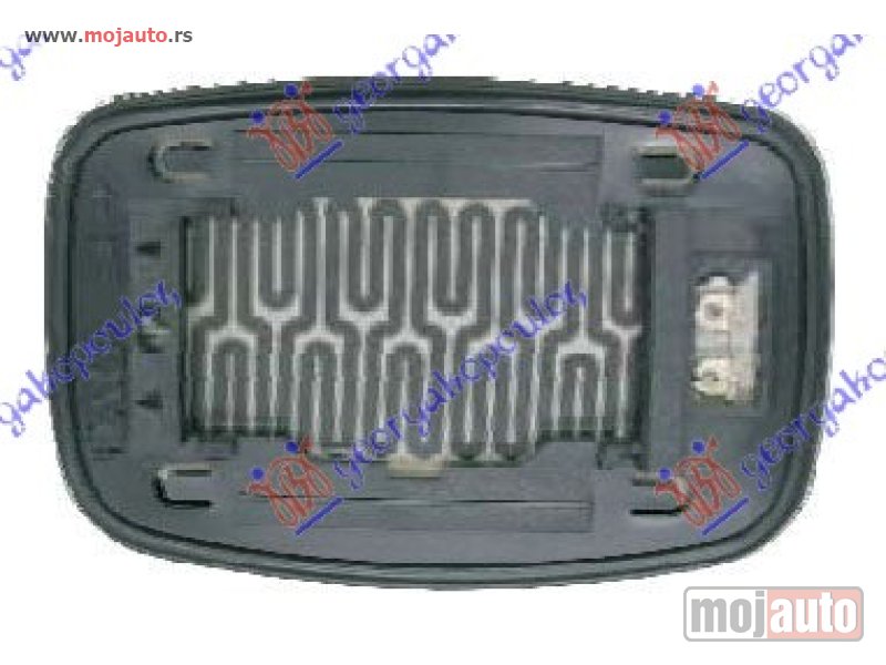 Glavna slika -  STAKLO RETROVIZORA SA GREJACEM (CETVRTASTO KACENJE) 1994- (KONVEKSNO) Levo Ford fiesta 96-99 -dostupno - MojAuto