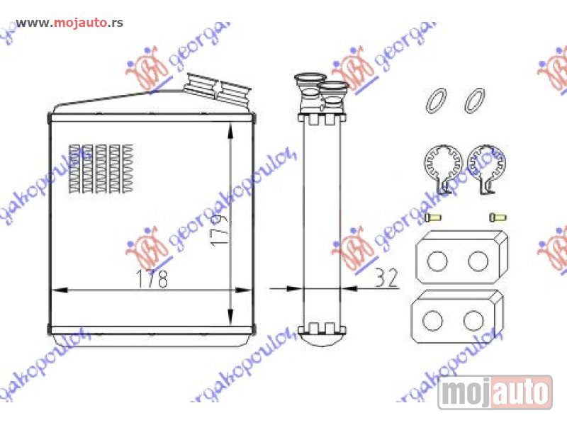 Glavna slika -  GREJAC KABINE (179x178) (KOMPLET) Volvo xc60 08-13 -dostupno - MojAuto