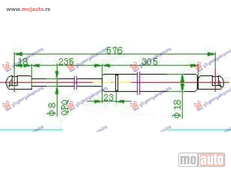 Glavna slika -  AMORTIZER GEPEK VRATA 93- (576L-310N) Ford fiesta 96-99 -dostupno - MojAuto