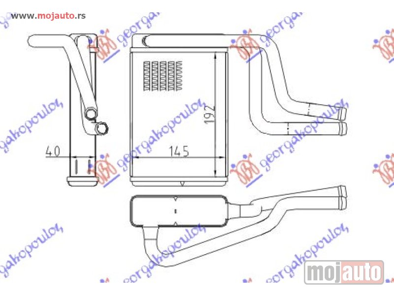 Glavna slika -  GREJAC KABINE (B) (+/-AC) (196x146) Ford mondeo 00-07 -dostupno - MojAuto