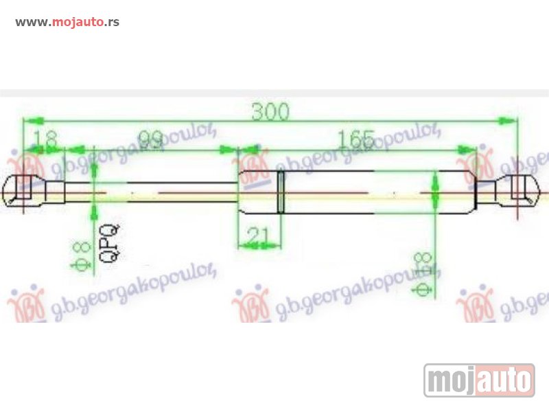 Glavna slika -  AMORTIZER GEPEK VRATA (SEDAN) (300L-560N) Ford mondeo 00-07 -dostupno - MojAuto