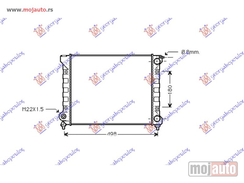 Glavna slika -  HLADNJAK MOTORA 1.6 (43x32) Vw jetta 84-91 -dostupno - MojAuto