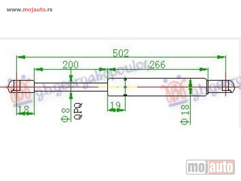 Glavna slika -  AMORTIZER GEPEK VRATA (500L-280N) Vw golf ii manhatan 88-91 -dostupno - MojAuto