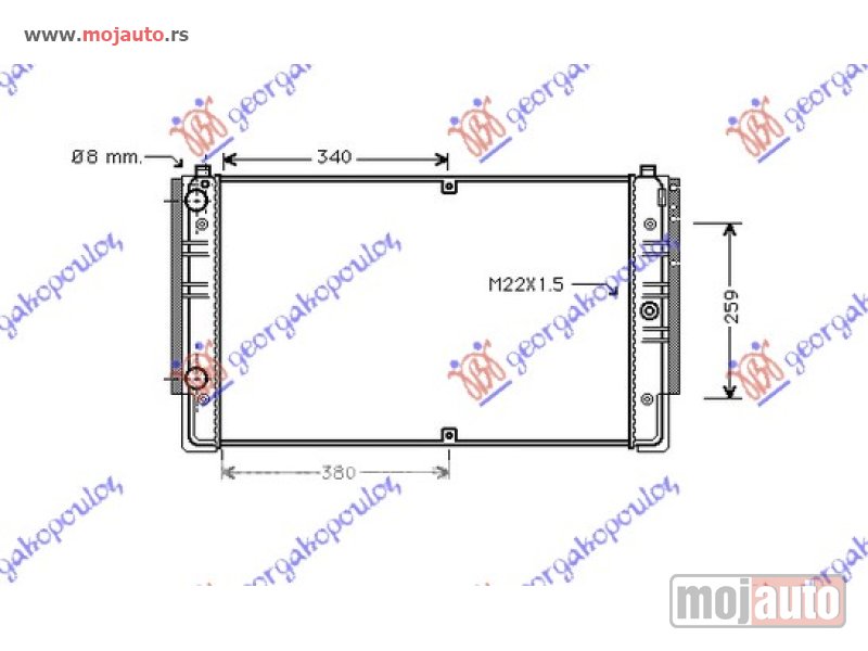 Glavna slika -  HLADNJAK MOTORA 1.9TD/2.0/2.4D (MAN/AUTO) (+/-AC) (72x41.5) Vw caravelle 97-03 -dostupno - MojAuto