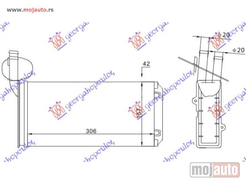 Glavna slika -  GREJAC KABINE (M) (-AC) (306x157) Vw transporter (t4) 91-96 -dostupno - MojAuto