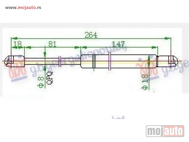 Glavna slika -  AMORTIZER GEPEK VRATA (264L-460N) Alfa romeo 156 97-03 -dostupno - MojAuto