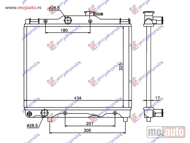 Glavna slika -  HLADNJAK MOTORA 1.0/1.3 (325x435) Toyota starlet (ep 80) 90-95 -nedostupno - MojAuto