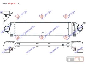 Glavna slika -  HLADNJAK INTERKULERA 2.5 ST225/RS305/RS350 BENZIN (660x150x65) Ford focus c-max 07-10 -dostupno - MojAuto