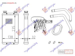 NOVI: delovi  GREJAC KABINE (B) (+/-AC) (235x138) (KOMPLET) 03- Renault master/mascott 98-09 -dostupno