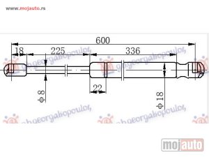 NOVI: delovi  AMORTIZER GEPEK VRATA (600L-670N) Fiat fiorino/qubo 16- -dostupno