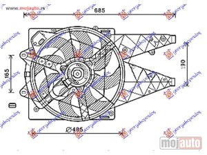 NOVI: delovi  VENTILATOR KOMPLET (1.3/1.6/2.0 JTD) (-AC) Fiat doblo 09-15 -dostupno