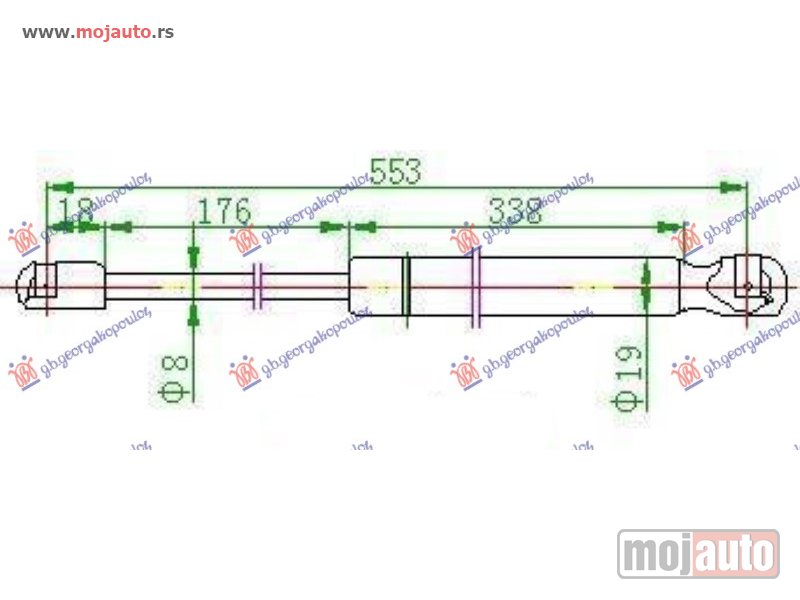 Glavna slika -  AMORTIZER GEPEK VRATA 5 VRATA (553L-715N) Ford mondeo 11-14 -dostupno - MojAuto