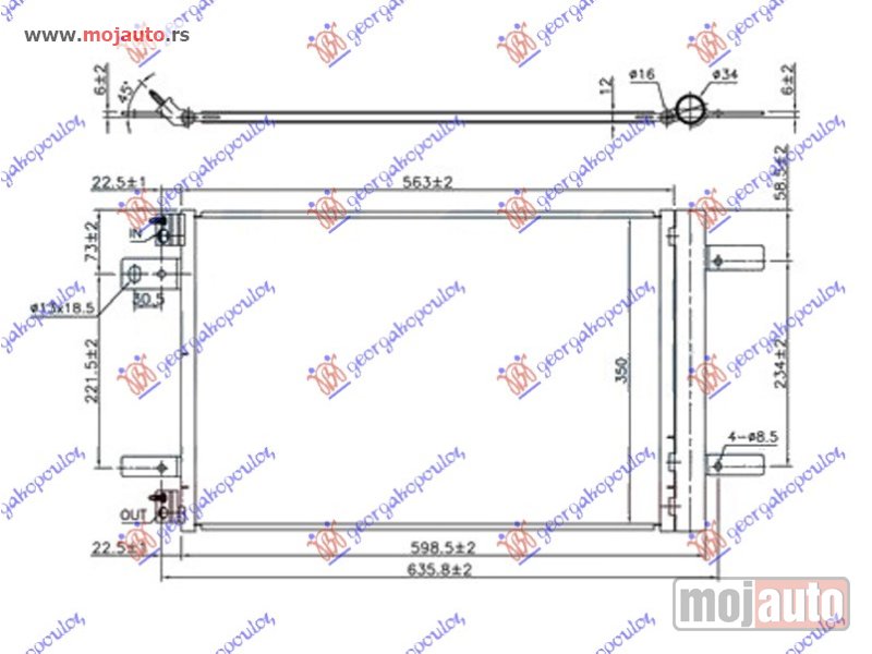 Glavna slika -  HLADNJAK KLIME BENZIN/DIZEL (525x335x12) Citroen berlingo van 19- -dostupno - MojAuto