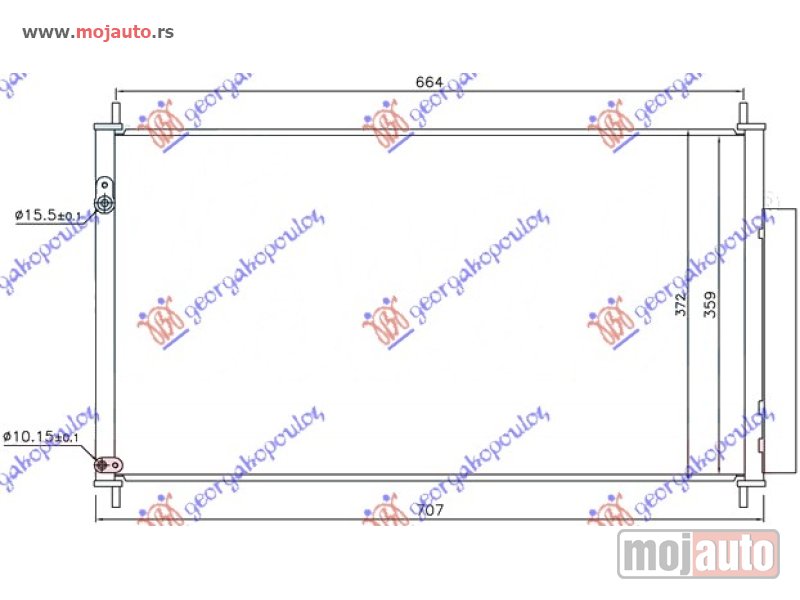 Glavna slika -  HLADNJAK KLIME BENZIN/DIZEL (665x360x16) Honda civic h/b-l/b 12-16 -dostupno - MojAuto