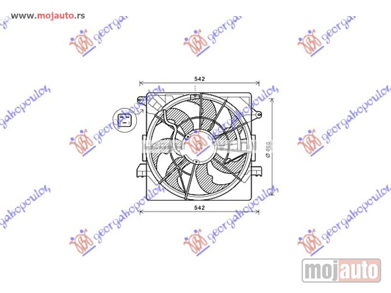 Glavna slika -  VENTILATOR KOMPLET (1.7 CRDi DIZEL) (465mm) (3 PIN) Hyundai i40 11- -dostupno - MojAuto