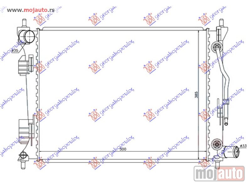 Glavna slika -  HLADNJAK MOTORA 1.4/1.6i BENZIN (AUTO) (500x380x16) Hyundai i20 12-14 -dostupno - MojAuto