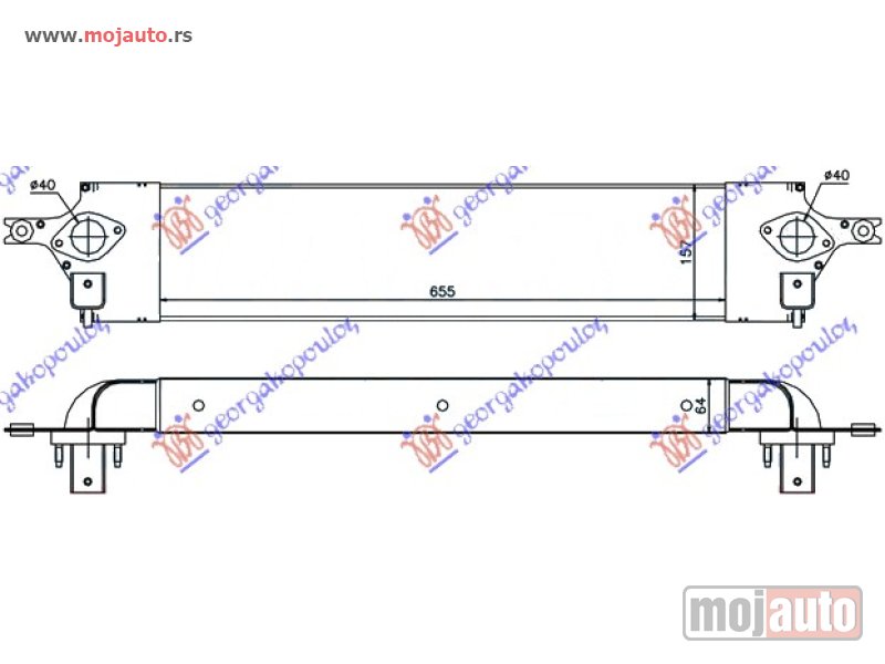 Glavna slika -  HLADNJAK INTERKULERA 2.0 DCi (655x157x64) 07- Nissan x-trail 01-14 -dostupno - MojAuto