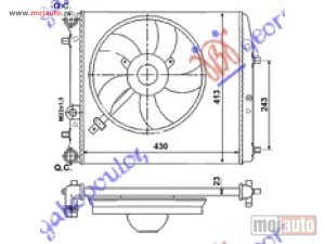 NOVI: delovi  HLADNJAK MOTORA ZA SVE MODELE (-AC) (43x41) SA VENTILATOROM Skoda roomster-praktik 06-10 -dostupno