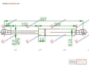 NOVI: delovi  AMORTIZER HAUBE (400L-330N) Bmw series 3 (e90/91) sdn 05-08 -dostupno