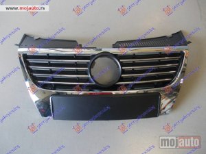 Glavna slika -  PVC MASKA (HROM/CRNA MREZA) (OTVOR ZA ZNAK 150mm) Vw passat 05-11 -dostupno - MojAuto