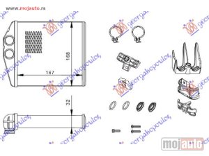 NOVI: delovi  GREJAC KABINE (B) (+/-AC) (167x168) (KOMPLET) Opel tigra cabrio twintop 04-09 -dostupno