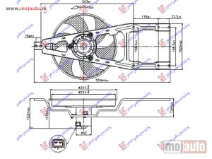 Glavna slika -  VENTILATOR KOMPLET (-AC) Fiat cinquecento 93-98 -dostupno - MojAuto