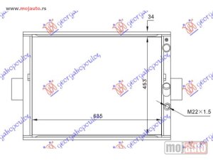 NOVI: delovi  HLADNJAK MOTORA 2.5 D-Tdi (-AC) (63.8x45x36) (VALEO TIP) Iveco daily 90-00 -dostupno