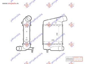 Glavna slika -  HLADNJAK INTERKULERA 1.2 TCE BENZIN - 1.5 DCi DIZEL (183x189x64) BRZA SPOJNICA / SRAF Renault twingo 07-12 -nedostupno - MojAuto