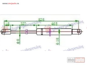 Glavna slika -  AMORTIZER GEPEK VRATA (825L-355N) Opel tigra 95-04 -dostupno - MojAuto