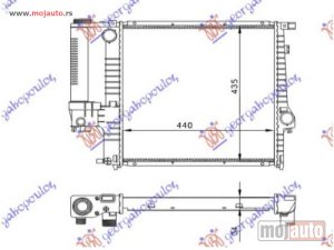 NOVI: delovi  HLADNJAK MOTORA ZA SVE MODELE BENZIN (MAN) (+AC) (440x440x32) (LEMLJEN SPOJ) Bmw z3 96-03 -dostupno