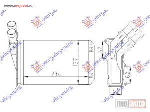 NOVI: delovi  GREJAC KABINE (M) (+/-AC) (234x157) (TIP BEHR) Citroen berlingo 96-02 -dostupno