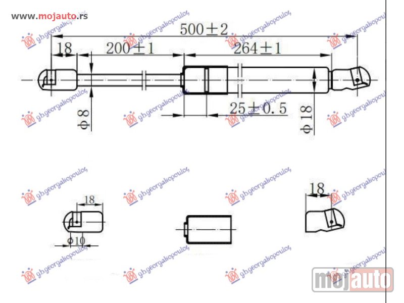 Glavna slika -  AMORTIZER HAUBE (500L-310N) Vw polo 05-09 -dostupno - MojAuto