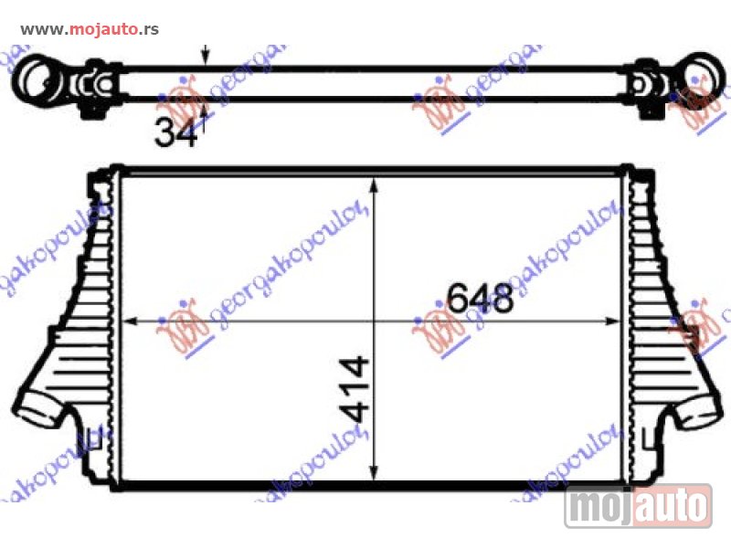 Glavna slika -  HLADNJAK INTERKULERA 1.9 CDTI (647x415x34) Opel vectra c 05-08 -dostupno - MojAuto