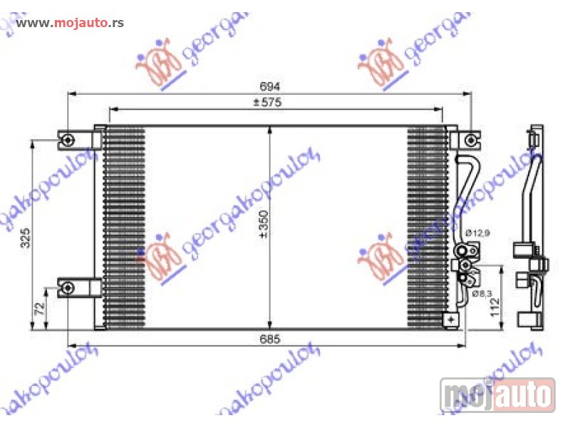 Glavna slika -  HLADNJAK KLIME BENZIN/DIZEL (58x34.5) Mitsubishi p/u l200 99-01 -dostupno - MojAuto