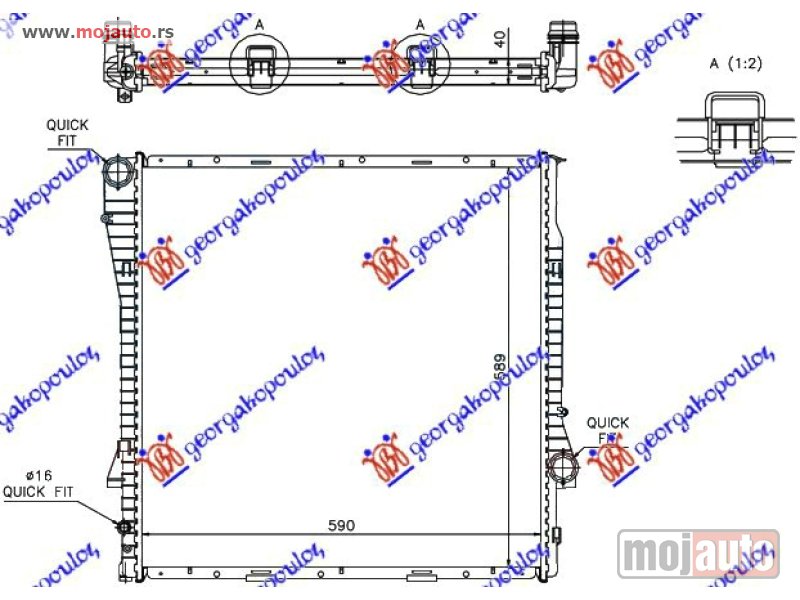 Glavna slika -  HLADNJAK MOTORA 4.4-4.6-4.8 BENZIN/DIZEL (AUTO) (59x60x4.0) Bmw x5 (e53) 00-07 -dostupno - MojAuto