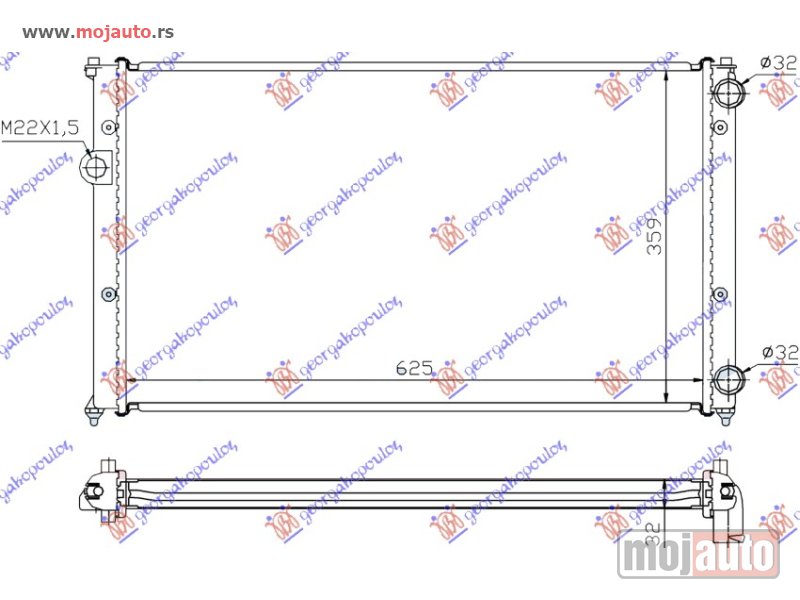 Glavna slika -  HLADNJAK MOTORA 1.6/1.8/2.0 BENZIN / 1.9 TD DIZEL (MAN) (630x380x34) Seat ibiza 95-97 -dostupno - MojAuto