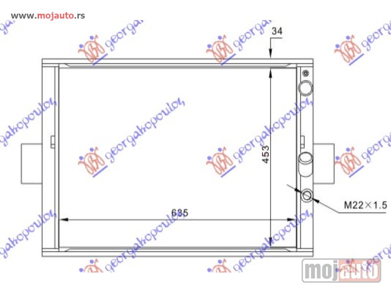 Glavna slika -  HLADNJAK MOTORA 2.5 D-Tdi (-AC) (63.8x45x36) (VALEO TIP) Iveco daily 90-00 -dostupno - MojAuto