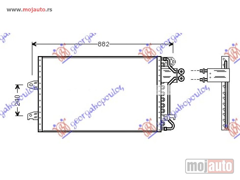 Glavna slika -  HLADNJAK KLIME BENZIN/DIZEL (76.2x45.8x25) 95-96 Ford galaxy 95-06 -dostupno - MojAuto