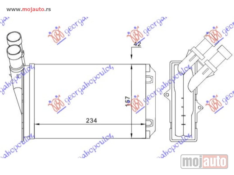 Glavna slika -  GREJAC KABINE (M) (+/-AC) (234x157) (TIP VALEO) Citroen berlingo 02-08 -dostupno - MojAuto