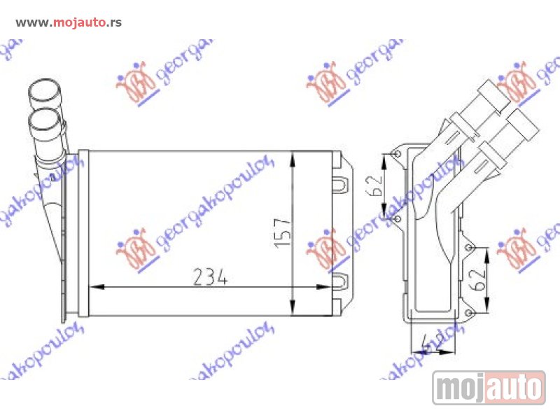 Glavna slika -  GREJAC KABINE (M) (+/-AC) (234x157) (TIP BEHR) Citroen berlingo 96-02 -dostupno - MojAuto