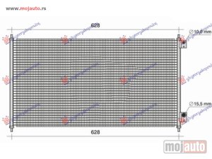 NOVI: delovi  HLADNJAK KLIME 1.4i/1.6i/1.7i BENZIN (612x339x16) Honda civic sedan 01-04 -dostupno