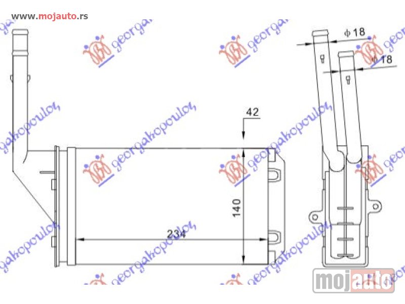 Glavna slika -  GREJAC KABINE (M) (+/-AC) (234x140) Peugeot 106 92-95 -dostupno - MojAuto