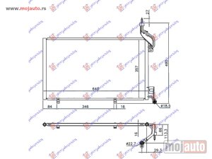 NOVI: delovi  HLADNJAK KLIME 1.6 EcoBoost BENZIN (620x350x16) CEVI 22/18mm Ford fiesta 13-17 -dostupno