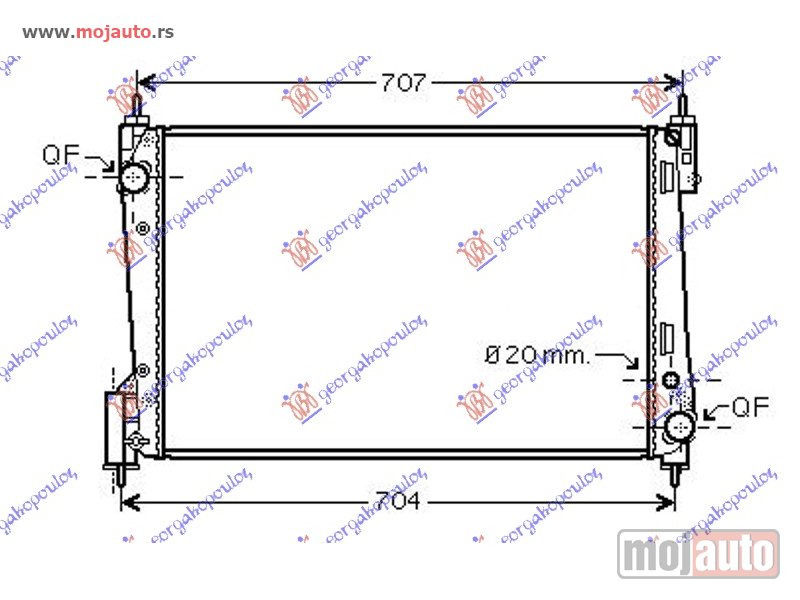 Glavna slika -  HLADNJAK MOTORA 1.3 JTD-CDTI (62x39.5) 55KW Fiat punto evo 09-12 -dostupno - MojAuto